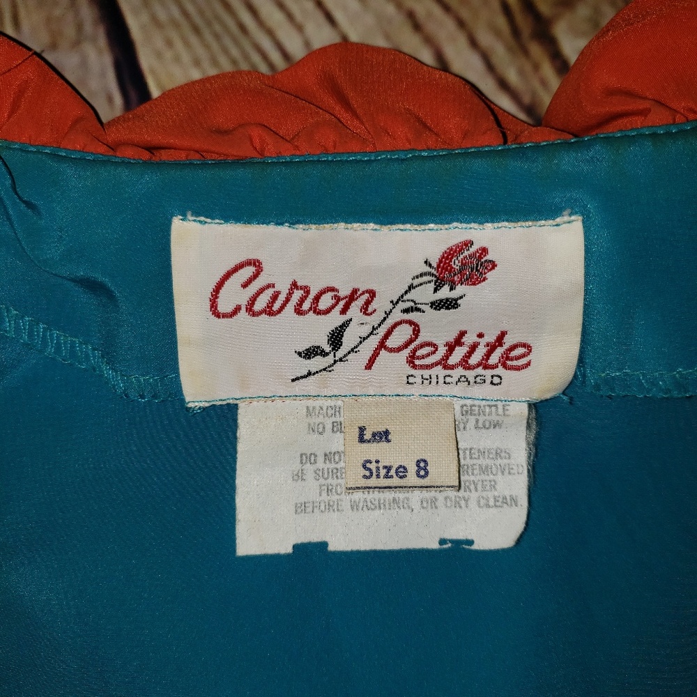 Vintage 70s/80s Caron Petite blue button front Dress - Picture 3 of 7